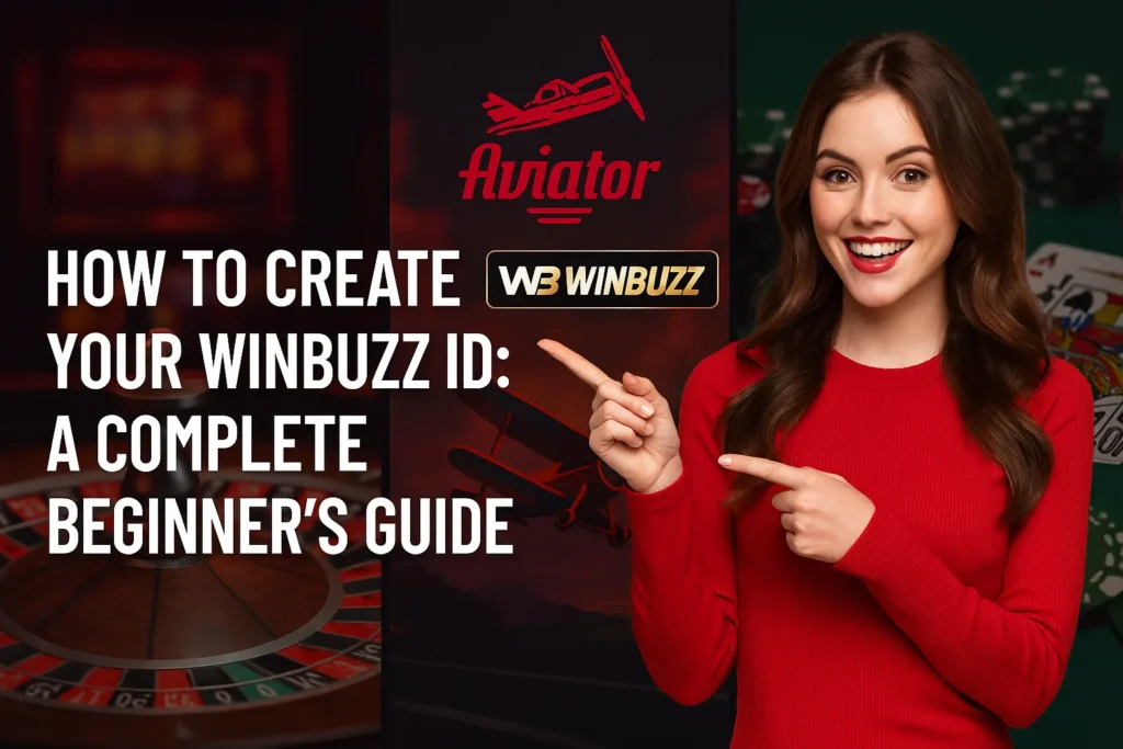 WinBuzz beginner’s guide image with casino, Aviator, and Teen Patti themes.