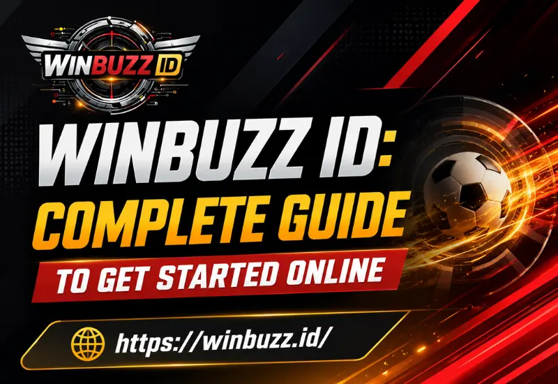 Winbuzz ID complete guide banner with football theme and website link
