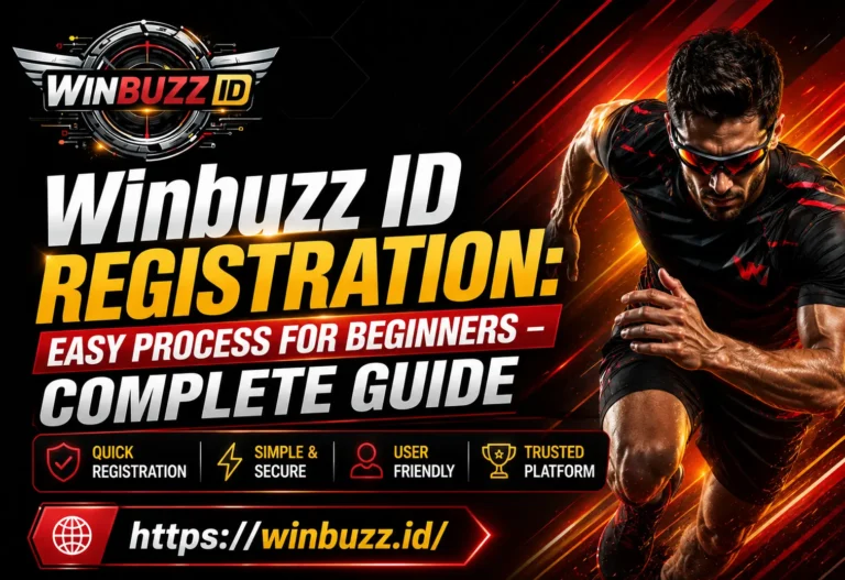 Winbuzz ID registration banner with athlete and step-by-step beginner guide